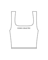 The Square Neck Tank - White - Evolve Collective - Center Chest - Printed - Black