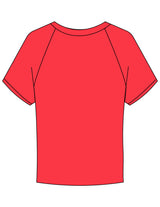 The Micro Rib Baby Tee - Red - Mantra - Center Chest Stacked - Printed - White