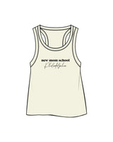 The Crop Tank - Butter - New Mom School - Center Chest Stacked - Printed - Black