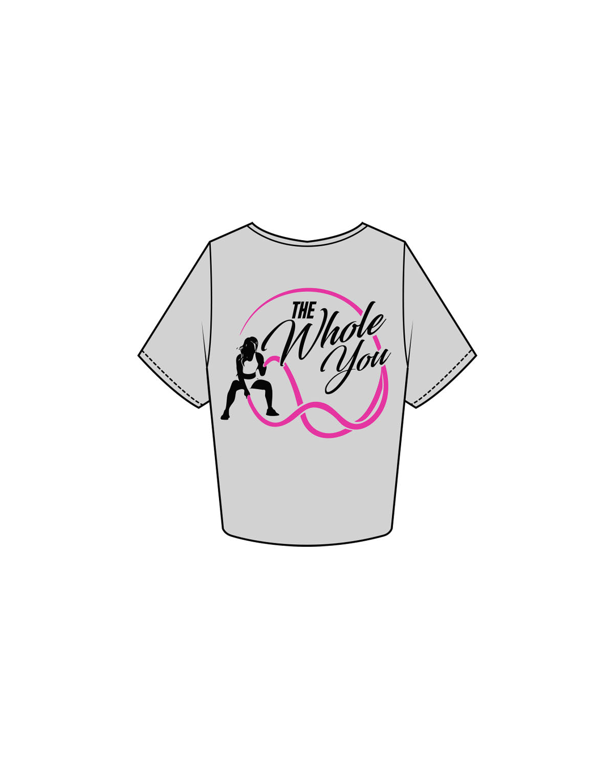 The Crop Tee - Heather - The Whole You Wellness - Left Chest & Back Image - Printed - Full Color