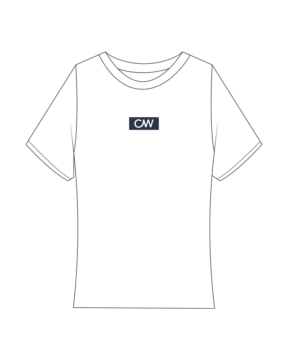 The Baby Tee - White - C Wickson - Center Chest Logo - Printed - Full Color