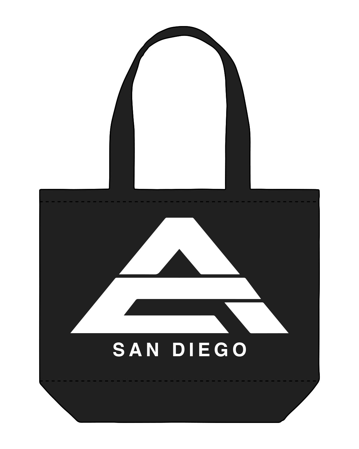 The Promo Tote Bag - Black - Athletic Culture - Center Stacked - White