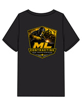 The Mens Heavyweight Tee - Black Stone - ML Contracting LLC - Left Chest & Back Image - Printed - Full Color