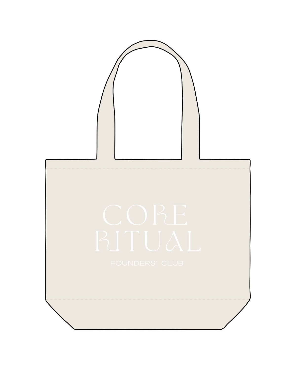 The Tote Bag - Natural - Core Ritual - Center Stacked Founders Club - White