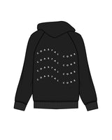 The Womens Hoodie - Black - Coastal Core - Left Chest & Back Center - White