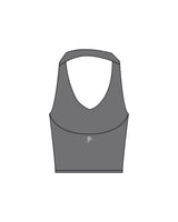 The Halter Tank - Grey - Platinum Pilates - Center Back - Printed - White