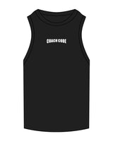 The Ribbed Full Length Tank - Black - Coach Code - Chest Center - Embroidered - White