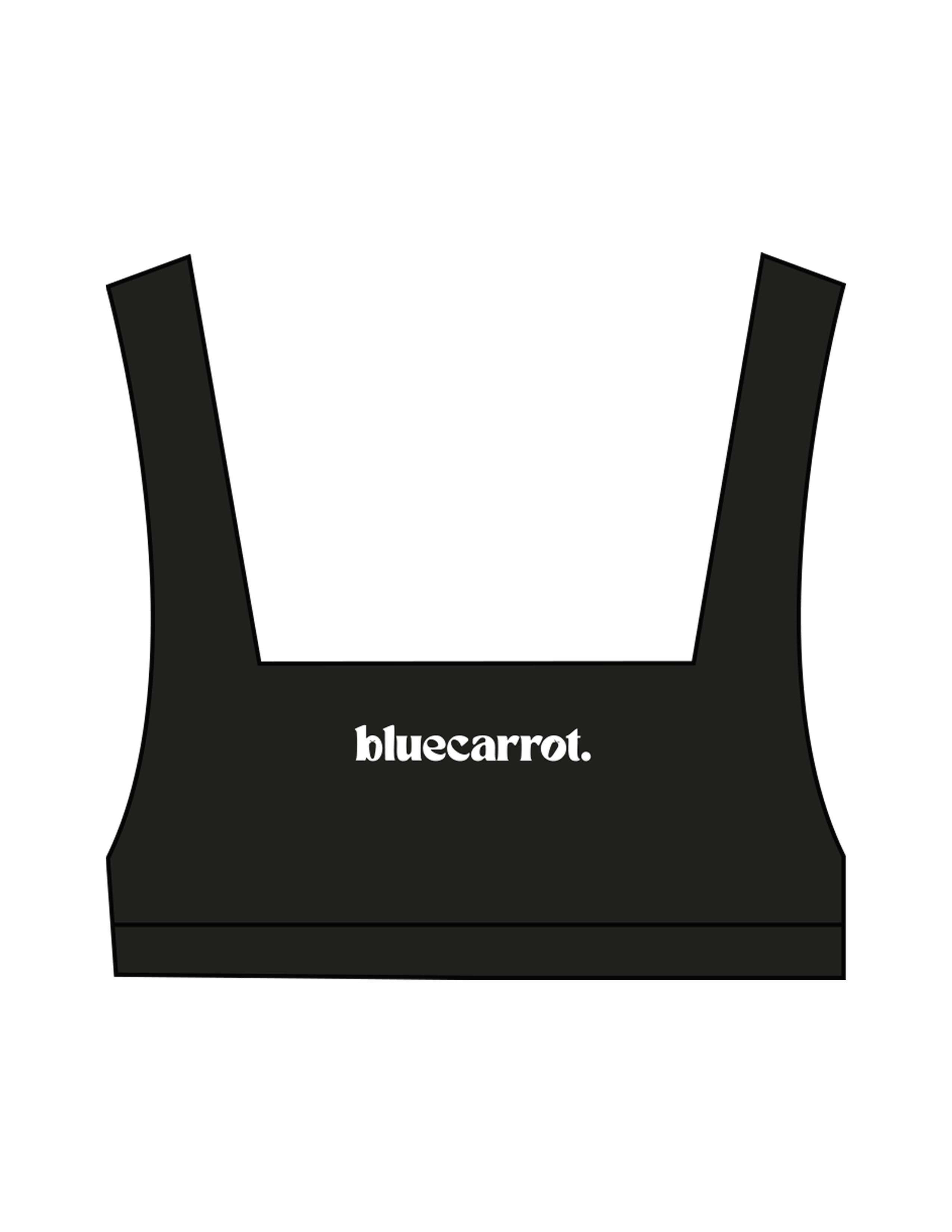 The Box Cut Bra - Black - BlueCarrot - Center Chest - Printed - White