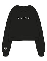 The Oversized Crop - Black - LVL - Center Chest & Right Wrist Icon - Printed - White