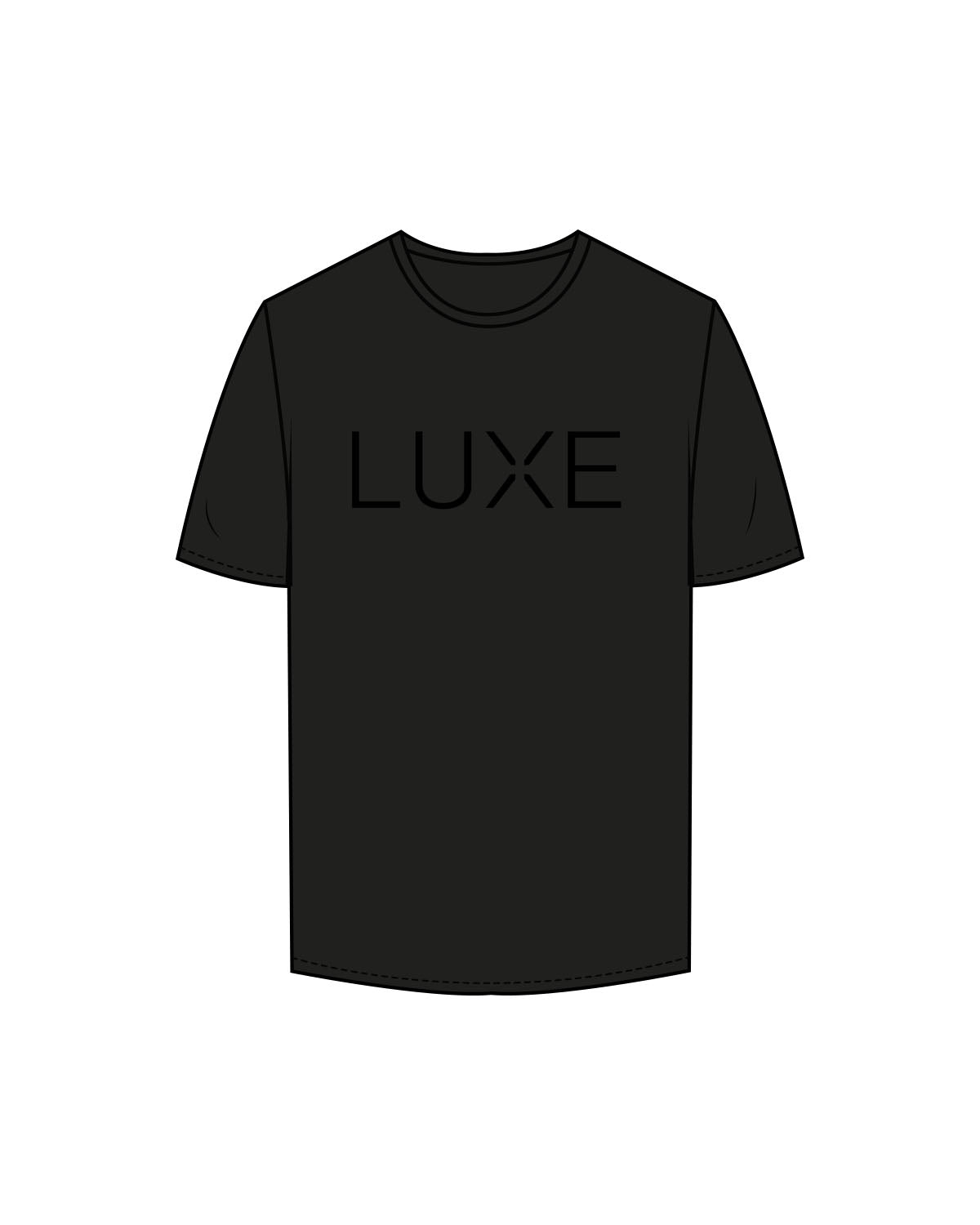 The Mens Tee - Black - Lagree Luxe - Center Chest & Back Neckline - Printed - Tone on Tone