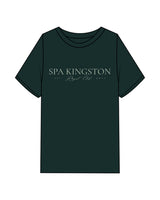 The Mens Heavyweight Tee - Pine Green - Spa Kingston - Center Chest Stacked & Back Corner - Printed - Sage