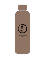 The Water Bottle - Latte - Movement Pilates Buffalo - Center Body Stacked - Printed - Black