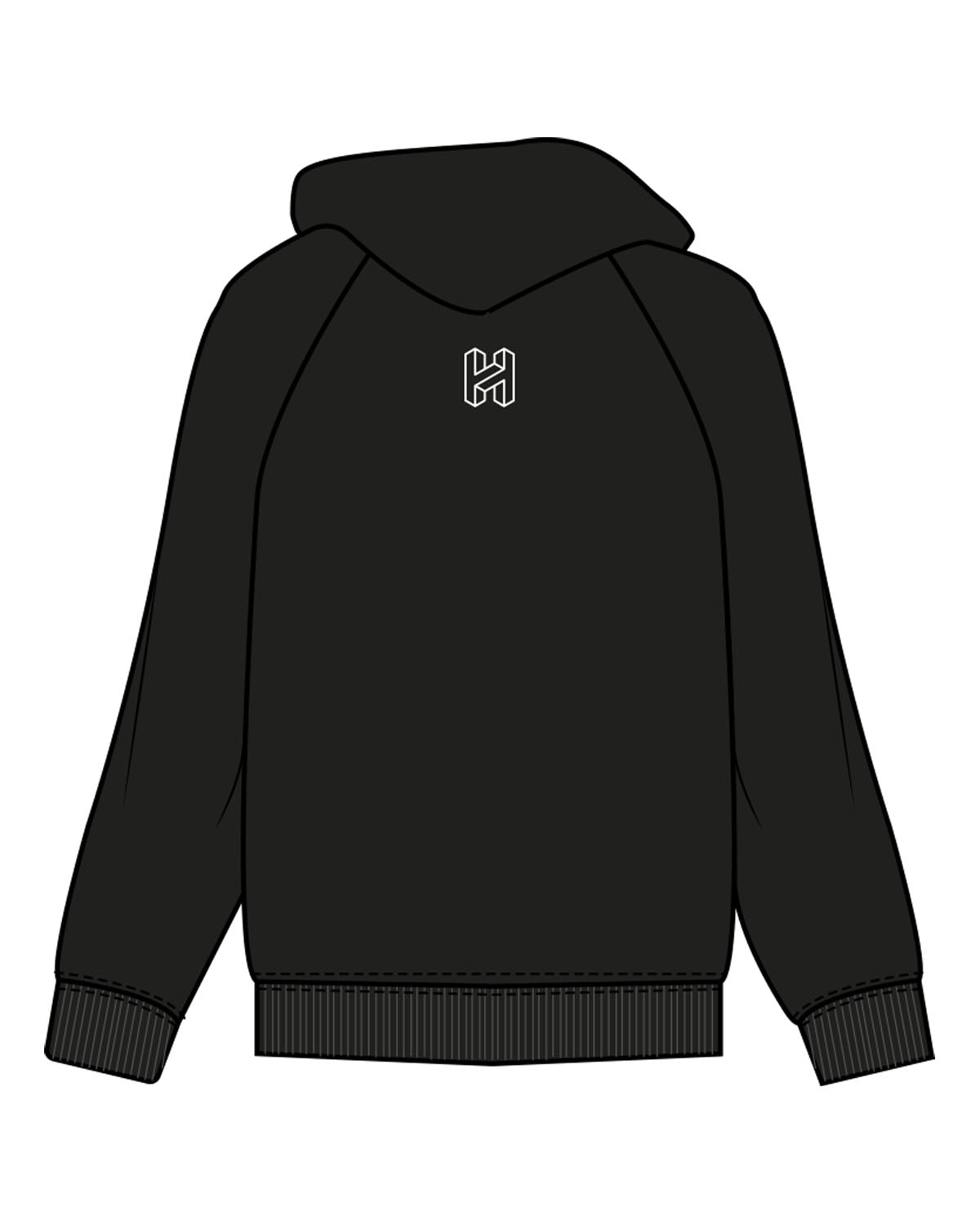 The Mens Hoodie - Black - Heat Bootcamp - Center Chest & Upper Back - Printed - White