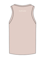 The Micro Rib Full Length Tank - Taupe Heather - Sultivate - Center Chest Stacked & Upper Back - Printed - Off White