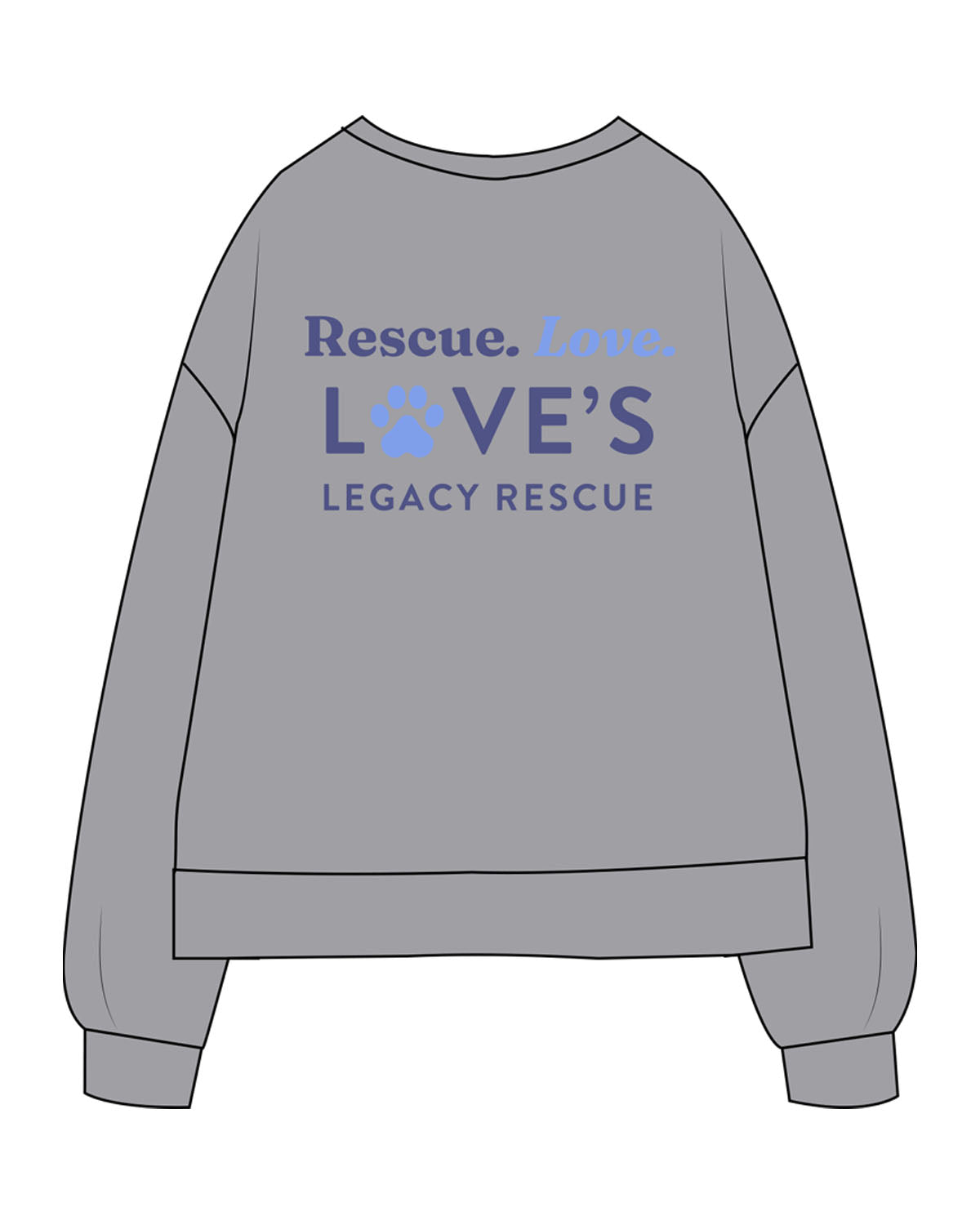 The Recycled Unisex Crewneck - Heather - LLR - Center Chest & Back Stacked - Printed - Full