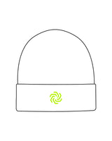 The Beanie - White - The Body Refinery - Center Logo - Green