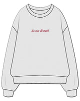 The Mens Crewneck - White Heather - Renew - Center Chest & Back Neckline - Red