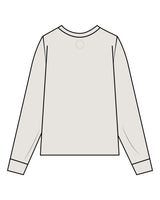 The Womens Heavyweight Long Sleeve - Washed Bone - Onyx Fit - Right Sleeve & Back Neckline - Tone on Tone