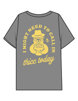 The Mens Boxy Tee - Shadow - Try Smile Collective - Center Chest & Back Bear - Printed - Light Yellow