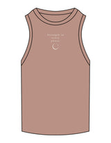 The Ribbed Full Length Tank - Clay - Core Crown Point - Center Chest Stacked - Embroidered - Bone