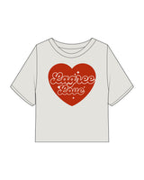 The Heavyweight Crop Tee - Washed Bone - M4Lagree - Center Chest Logo - Printed - Full Color