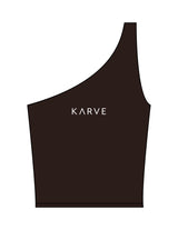 The One Shoulder Tank - Brown - Karve - Center Chest - Printed - White