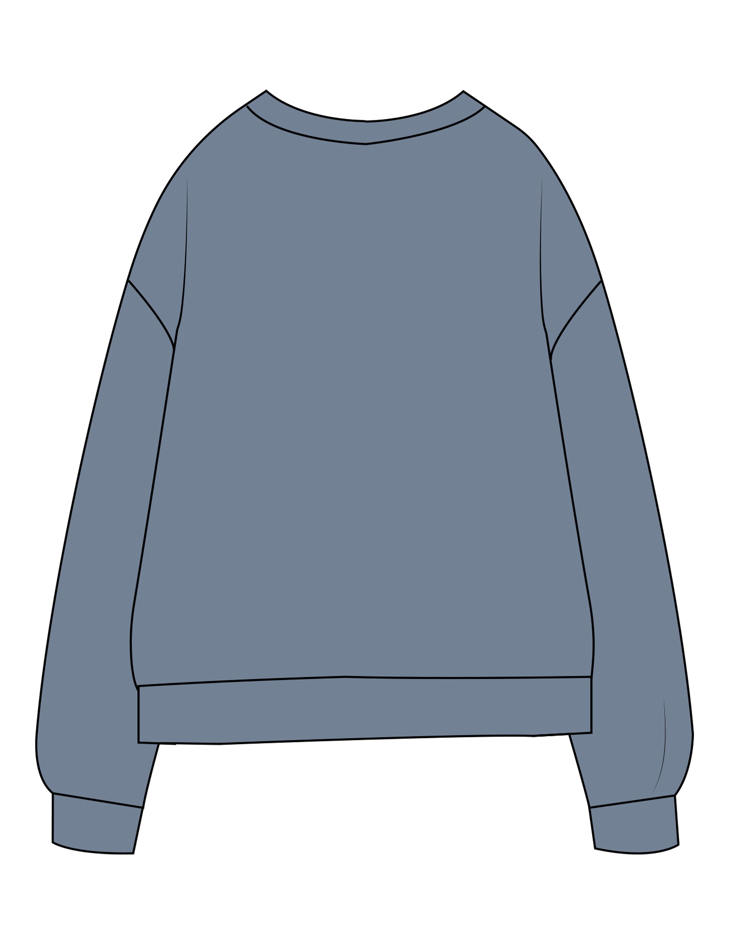 The Midweight Unisex Crewneck - Washed Slate - Rebel Ride - Center Chest Logo - Printed - Black