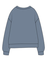 The Midweight Unisex Crewneck - Washed Slate - Rebel Ride - Center Chest Logo - Printed - Black