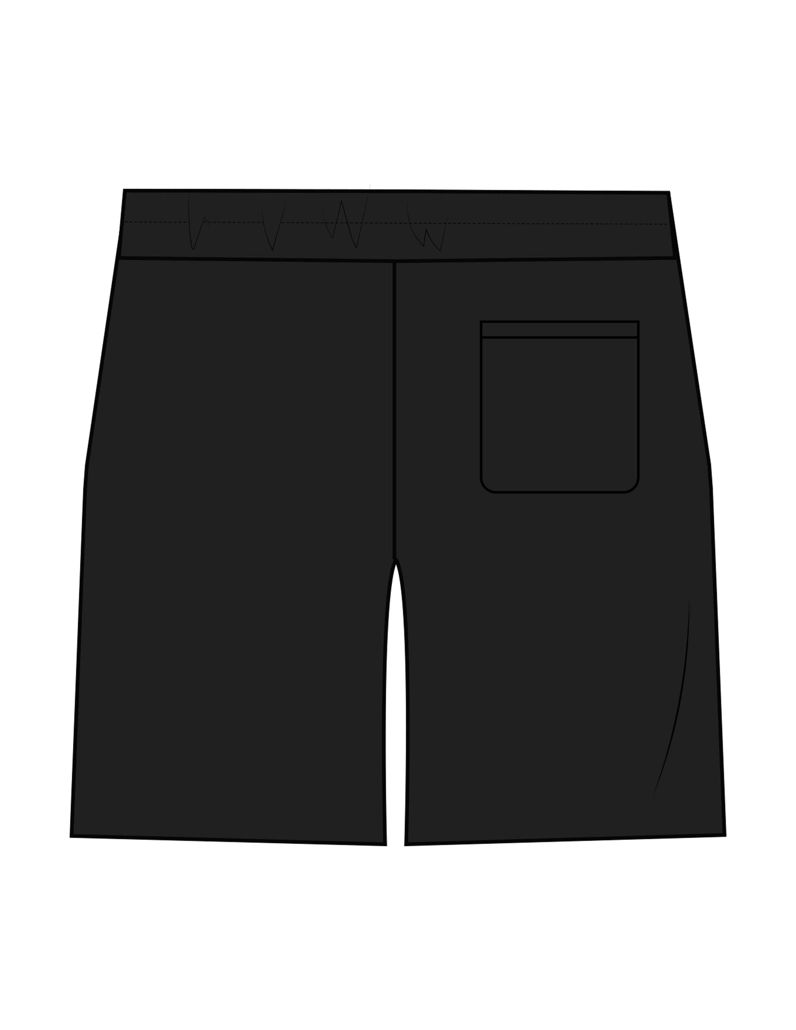 The Mens Sweat Shorts - Black - Haus of Fitness - Left Leg Round - Printed - Full Color