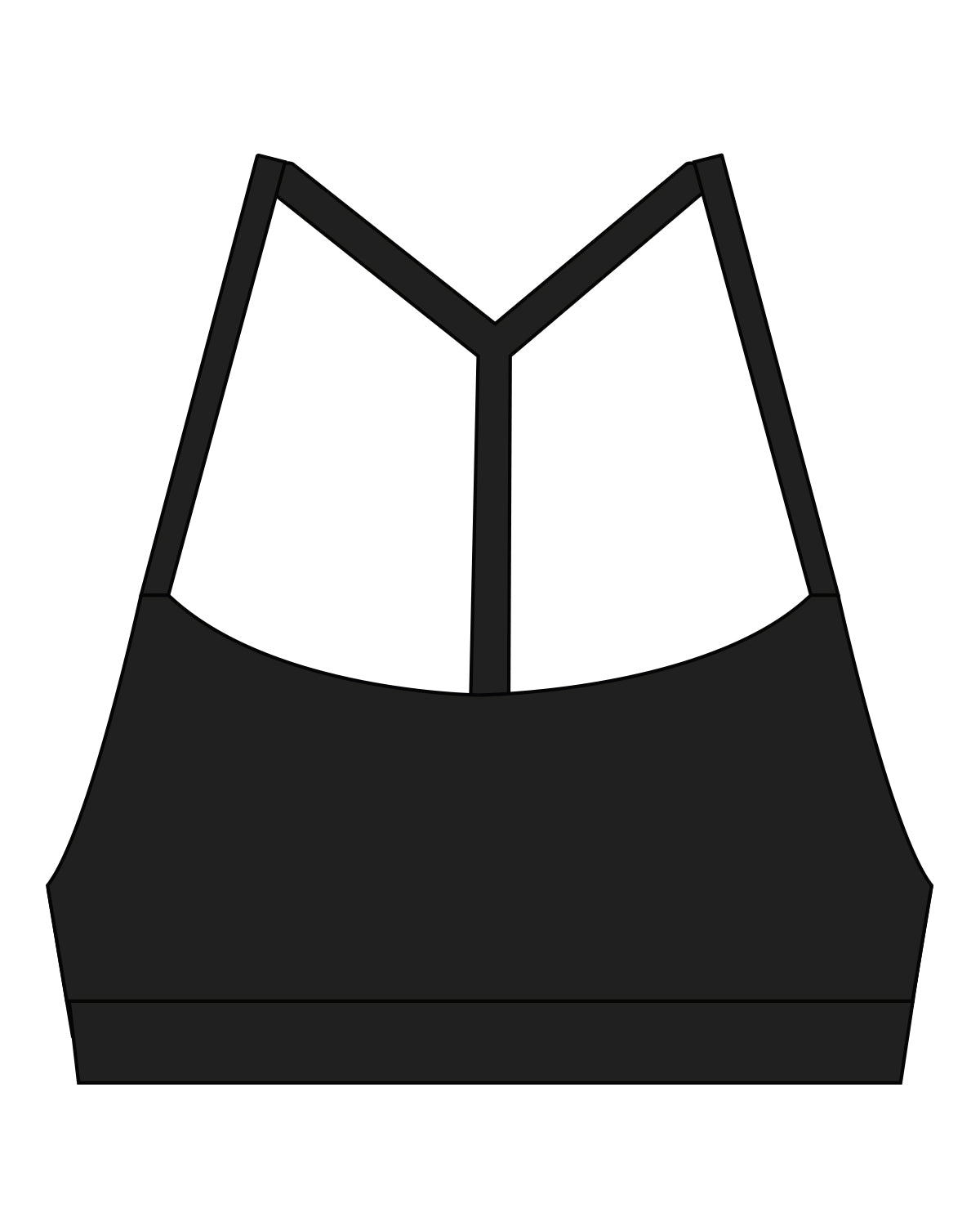 The Basic Bra - Black - M4Lagree - Back Center Icon - White