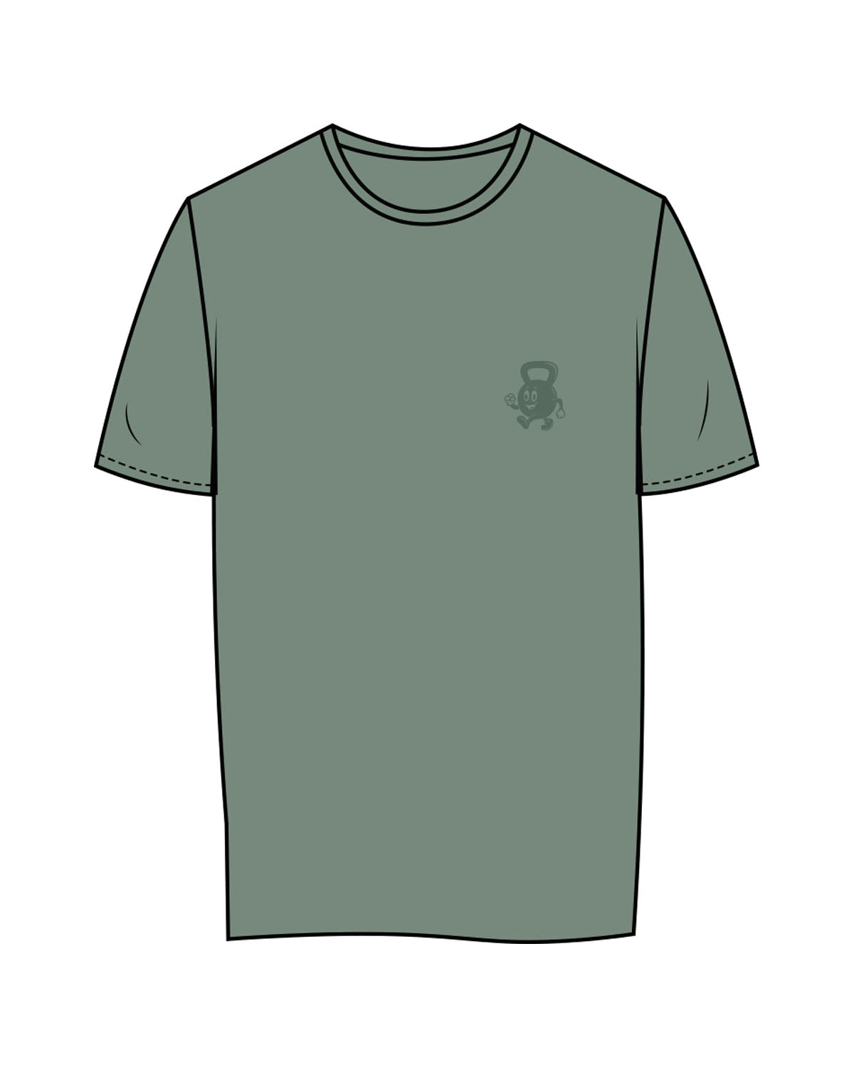The Womens Tee - Sage - Delta Fitness - Left Chest & Back Stacked - Printed - Tone on Tone