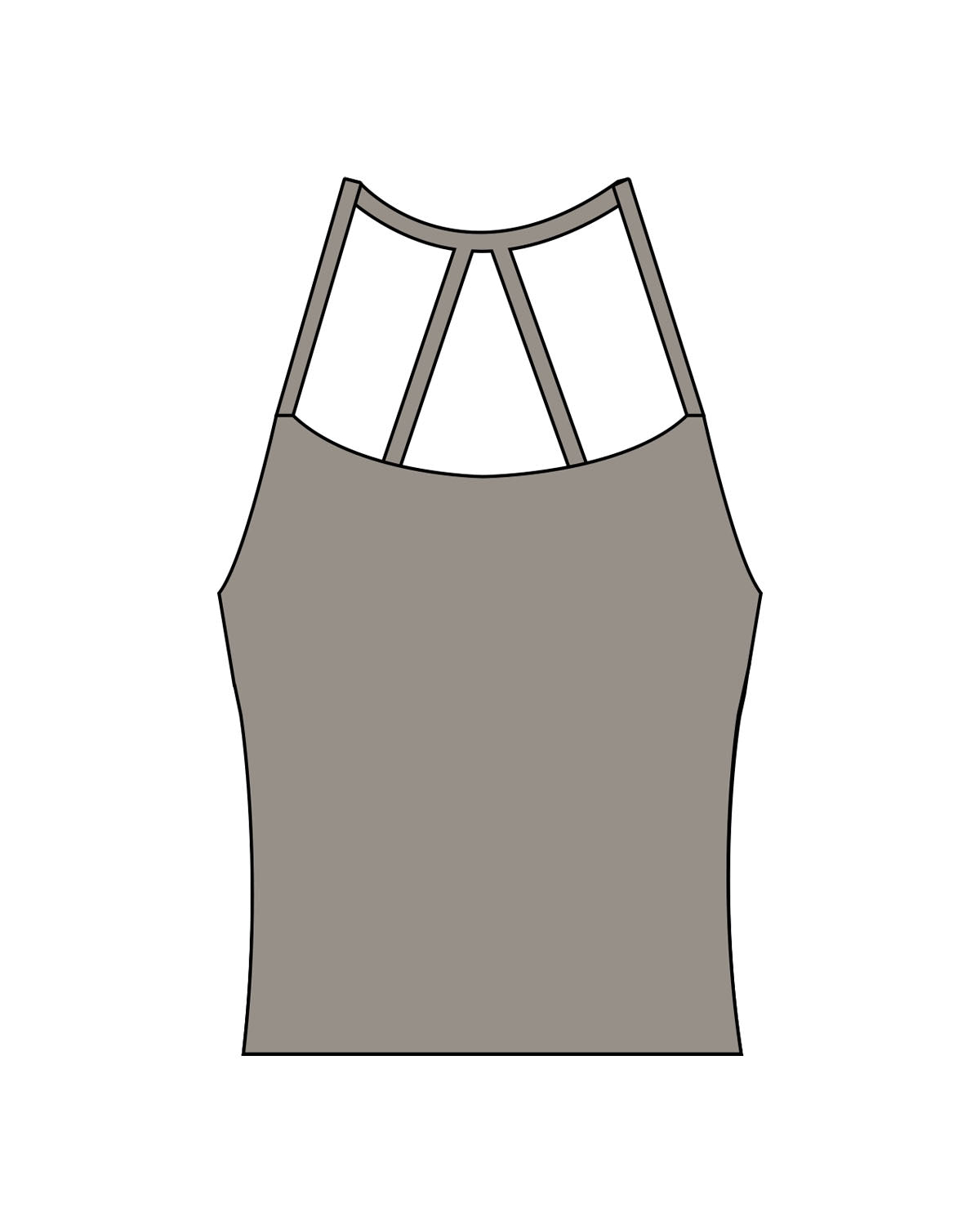 The Womens Sporty Tank - Grey - Coach Code - Top Back - Text - Printed - White