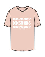 The Mens Tee - Pale Pink - Odyssey Performance - Center Chest Stacked - "EST 2020" - Printed  - White