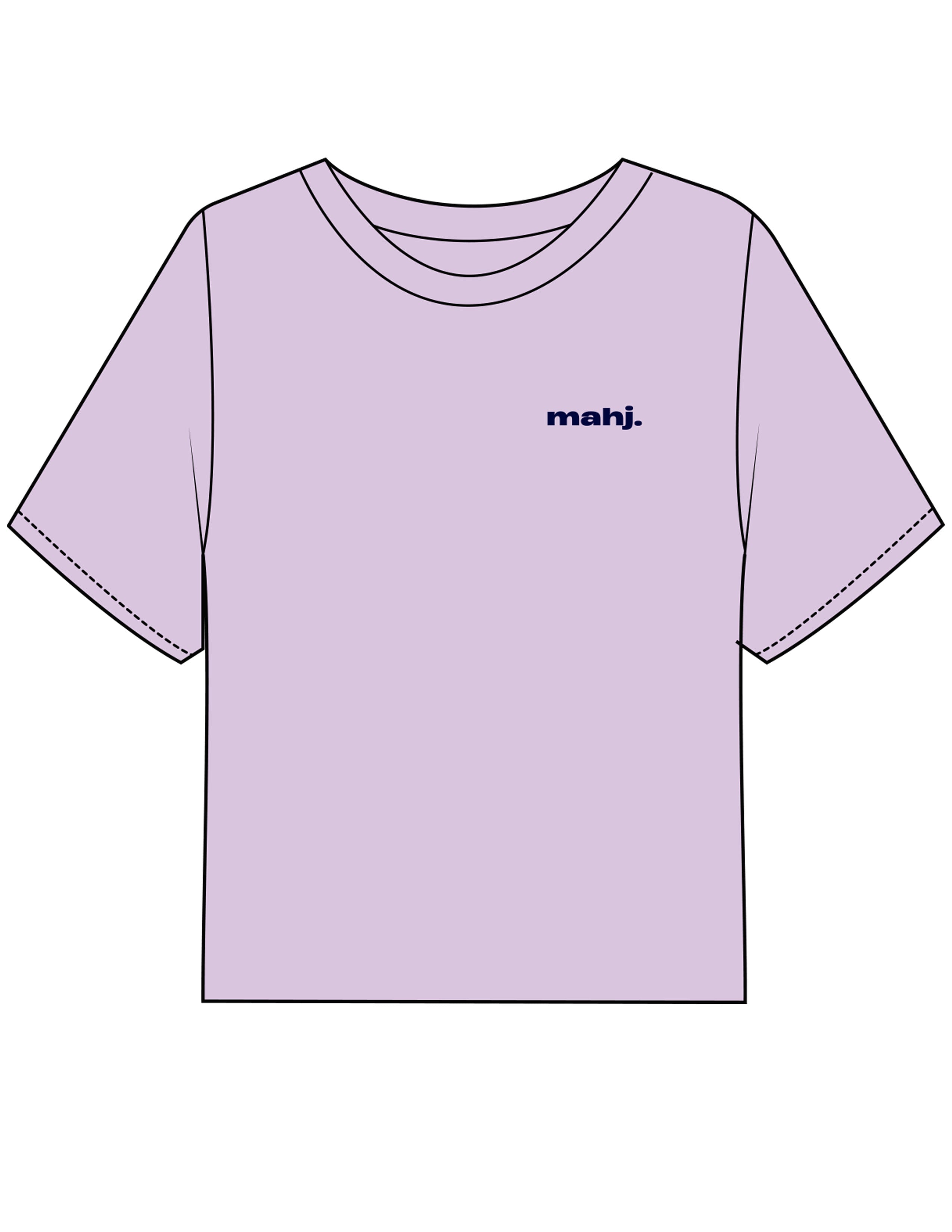 The Boxy Crop Tee - Lavender - Barnes. The Label - Left Chest & Center Back - Printed - Full Color