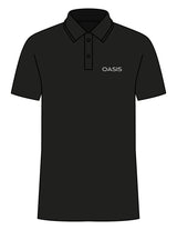 The Mens Polo - Black - OCWC - Left Chest "OASIS" - Printed - White