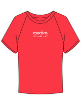 The Micro Rib Baby Tee - Red - Mantra - Center Chest Stacked - Printed - White