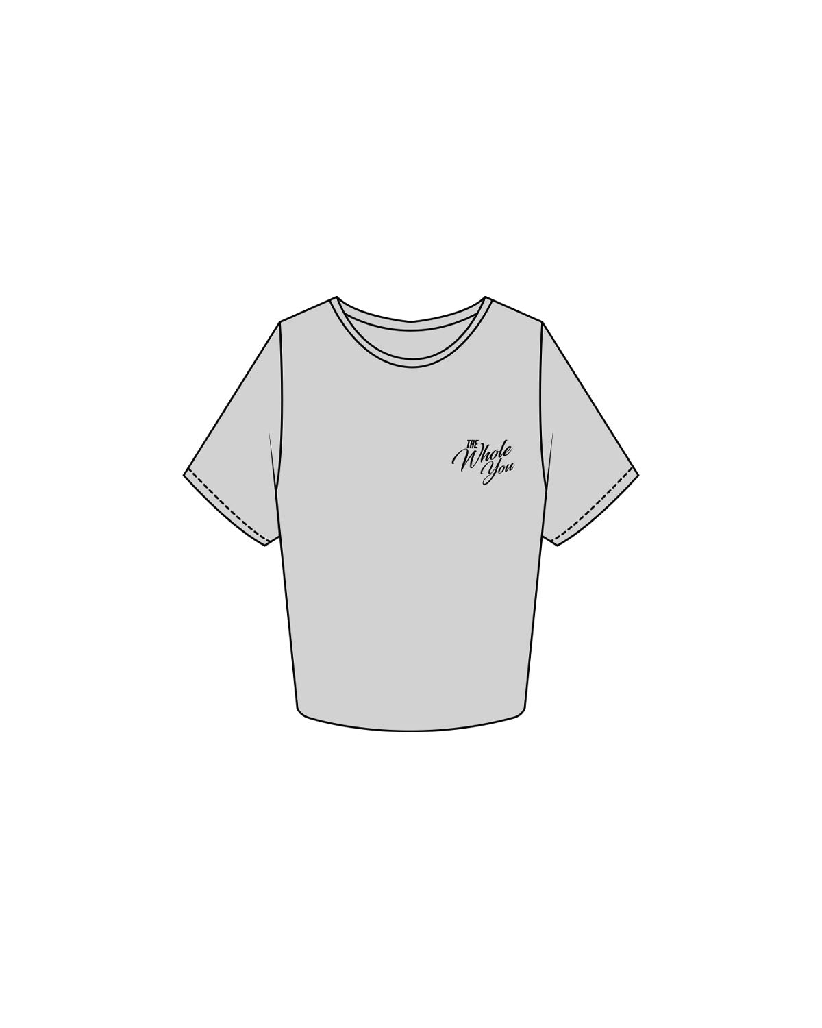 The Crop Tee - Heather - The Whole You Wellness - Left Chest & Back Image - Printed - Full Color