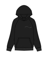 The Womens Hoodie - Black - Coastal Core - Left Chest & Back Center - White