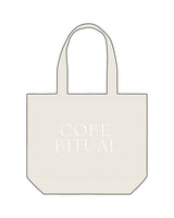 The Tote Bag - Natural - Core Ritual - Center Stacked - White