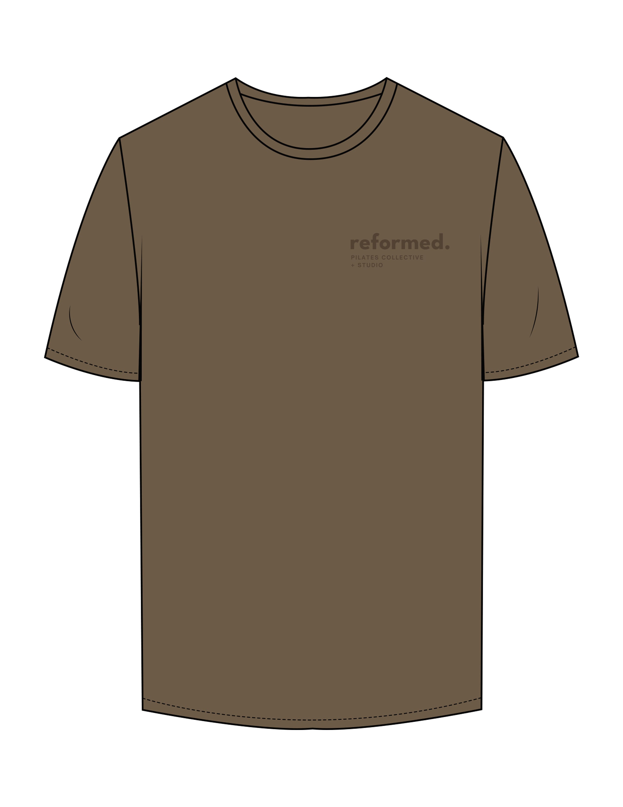 The Mens Tee - Walnut - RPCS - Left Chest Stacked - Printed - Tone on Tone
