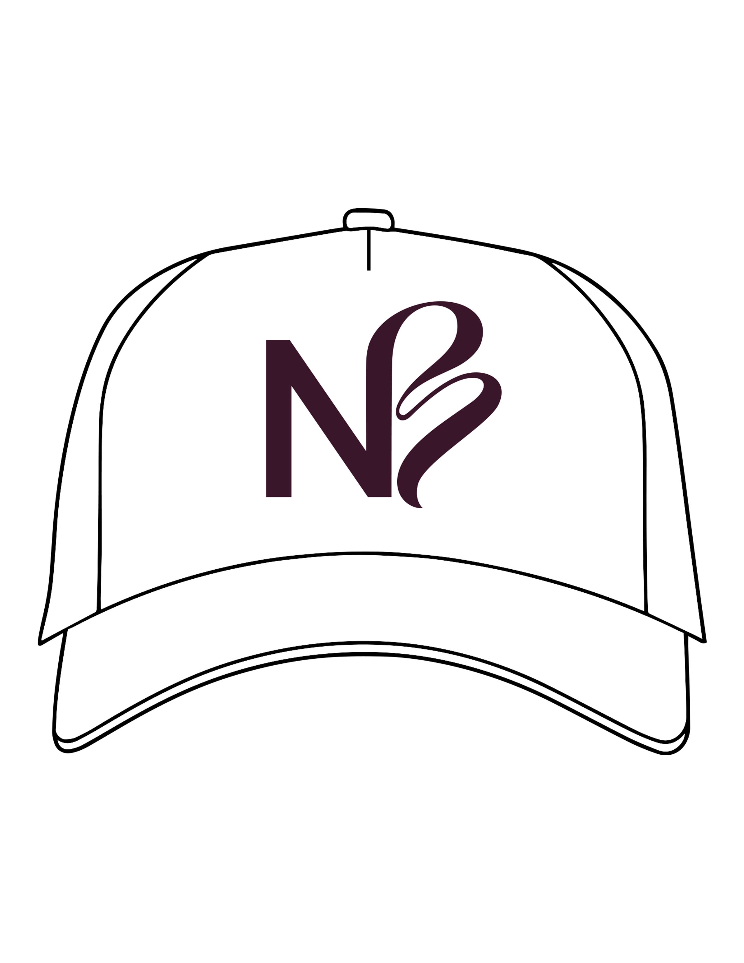 The Dad Hat - White - Neighborhood Barre - Center Crown "NB" - Embroidered - Aubergine