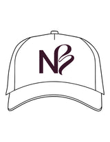 The Dad Hat - White - Neighborhood Barre - Center Crown "NB" - Embroidered - Aubergine
