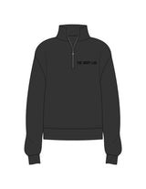 The Womens 1/4 Zip - Washed Black - Body Lab - Left Chest - Printed - Tone on Tone