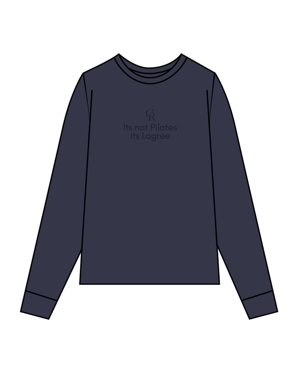 The Mens Heavyweight Long Sleeve - Midnight - Core Reform - Center Chest Stacked - Printed - Tone on Tone