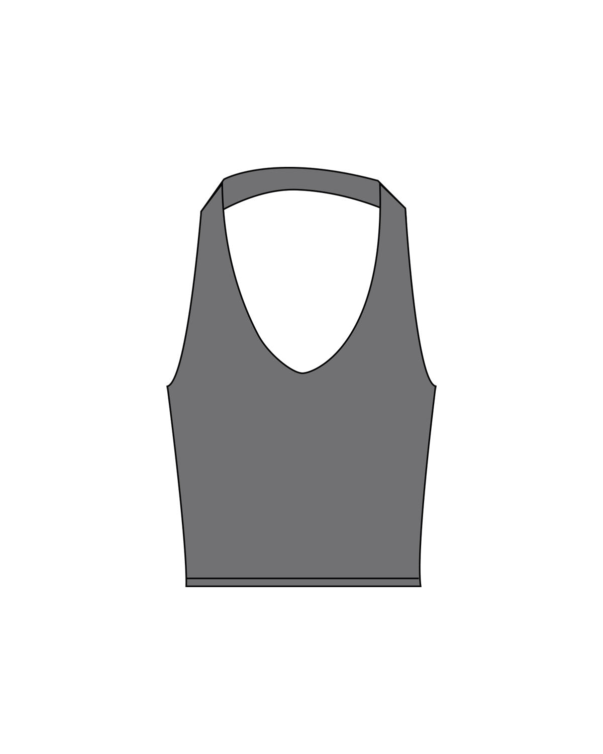 The Halter Tank - Grey - Platinum Pilates - Center Back - Printed - White