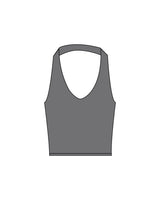 The Halter Tank - Grey - Platinum Pilates - Center Back - Printed - White