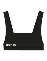 The Box Cut Bra - Black - Drench - Back Right - Printed - White