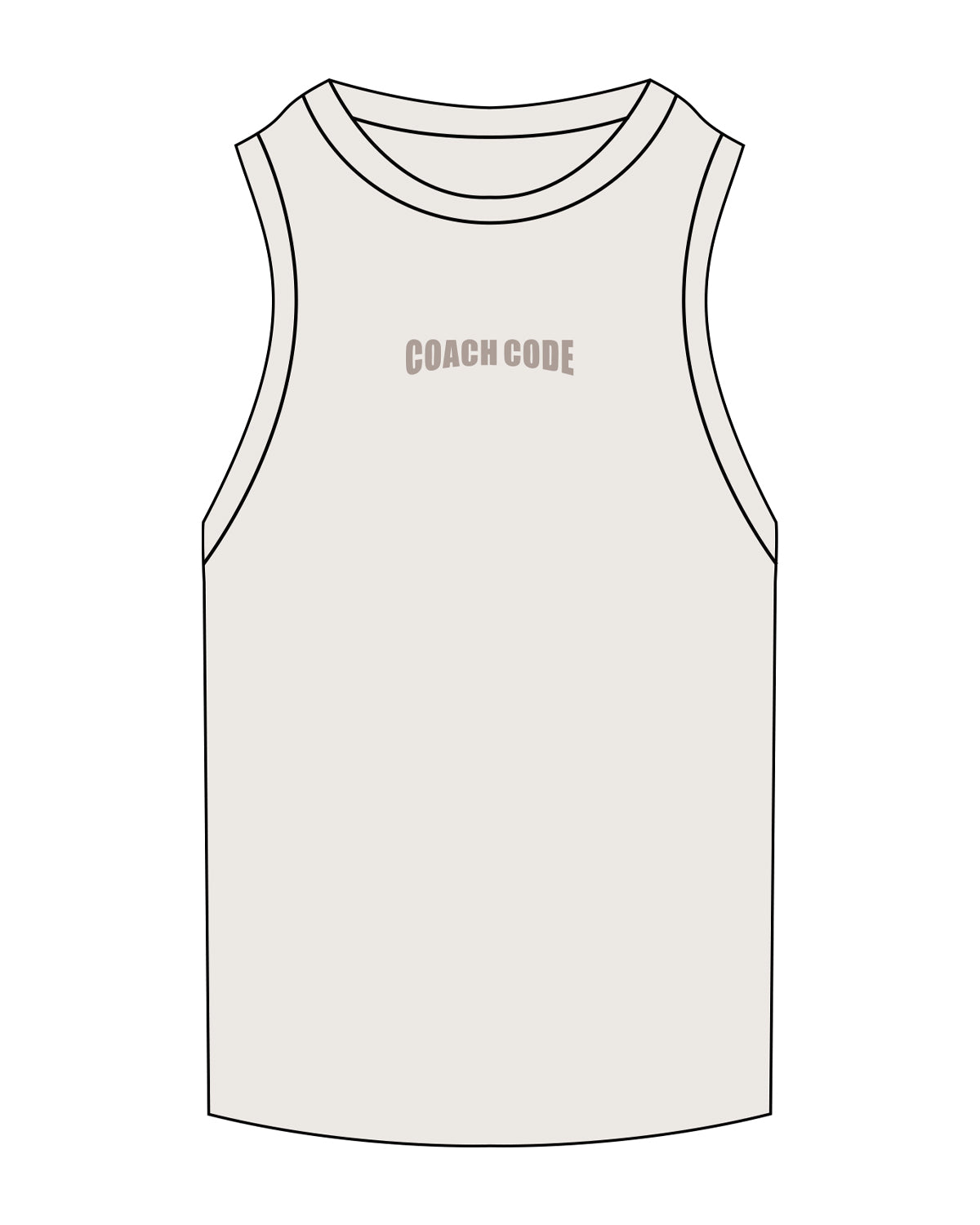 The Ribbed Full Length Tank - Bone - Coach Code - Chest Center - Embroidered - Bone