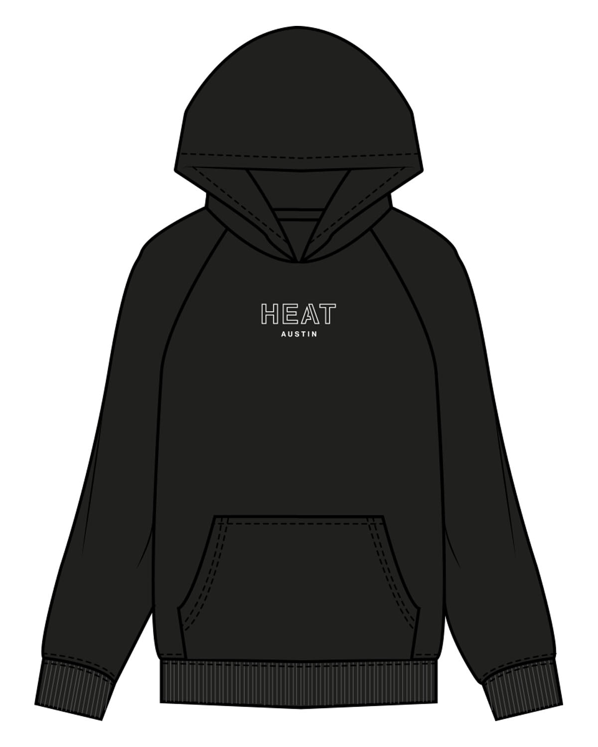 The Mens Hoodie - Black - Heat Bootcamp - Center Chest & Upper Back - Printed - White