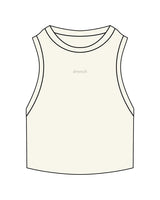 The Ribbed Crop Tank - Off White - Drench - Center Chest - Embroidered - Tone on Tone